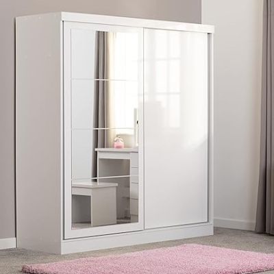 Nevada 2 Door Sliding Wardrobe 1.79m  - White Gloss Sliderobes