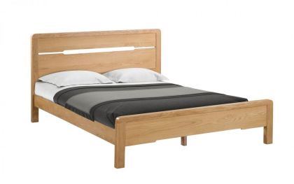 Curve Oak King Size Bed 5ft - Natural