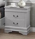 Louise Grey 2 Drawer Bedside Locker
