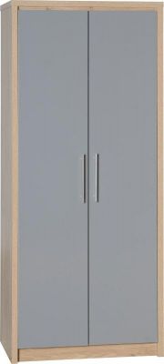 Seville 2 Door Wardrobe 0.76m - Grey High Gloss