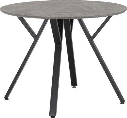Athens Round Dining Table in Concrete Effect / Black
