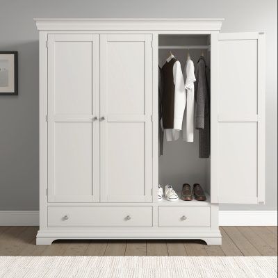 Bordeaux 3 Door Wardrobe 1.6m - Ivory