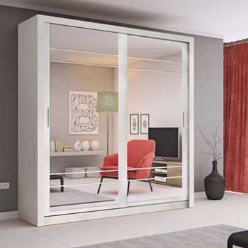 Boston 2 Door Sliding Wardrobe 2.03m - White