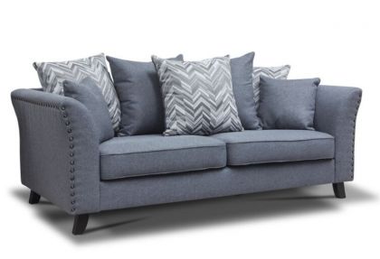 Cassia Fabric 2 Seater Sofa - Steel
