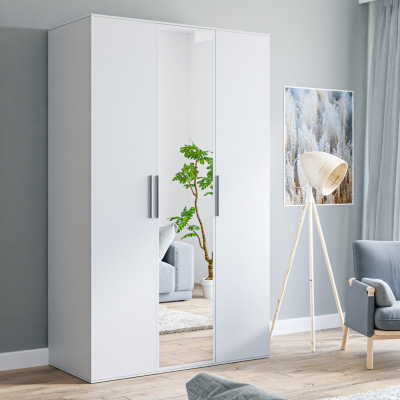 Connie 3 Door Mirrored Wardrobe 1.2m - White