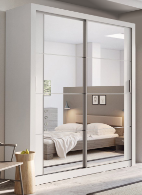 Cuba 2 Door Sliding Wardrobe 1.8m - White Sliderobes