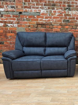 Edwardo Grey Fabric 2 Seater Recliner Sofa - Charcoal