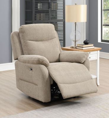 Keegan Fabric Electric 1 Seater - Oatmeal