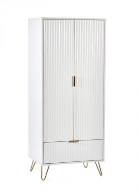 Murano 2 Door 1 Drawer Wardrobe 0.8m - Matte White
