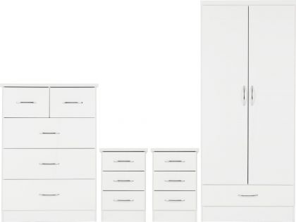 Nevada Bedroom Set - White High Gloss