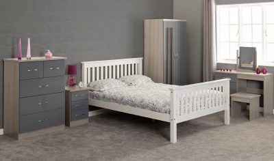 Monaco Bed High Foot End - White