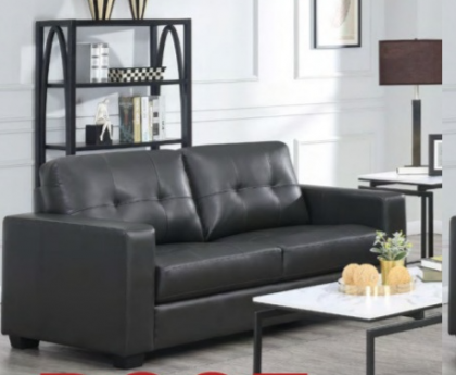 Rose Leather 3 Seater Sofa - Black