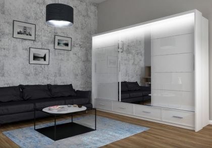 Maja Sliding Wardrobe 2.5m - White