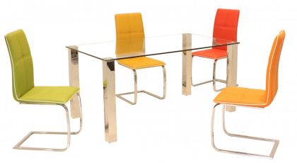 Valita Dining Chair - Yellow/Chrome (Sold in 2s)