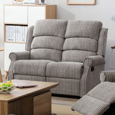 Windsor Fabric Recliner 2 Seater Sofa - Latte
