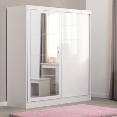 Nevada 2 Door Sliding Wardrobe 1.79m  - White Gloss Sliderobes