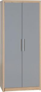 Seville 2 Door Wardrobe 0.76m - Grey High Gloss