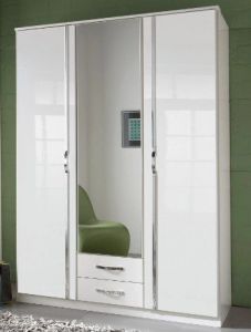 Trio Mirrored 3 Door 2 Drawer Wardrobe 1.35m - High Gloss
