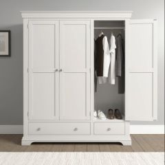 Bordeaux 3 Door Wardrobe 1.6m - Ivory