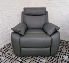 Decadence Leather 1 Seater Sofa - Dark Grey 
