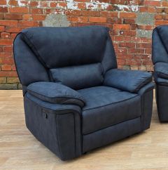 Edwardo Grey Fabric 1 Seater Recliner Sofa - Charcoal