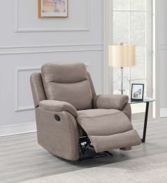 Evan Fabric 1 Seater Recliner Sofa - Sultry