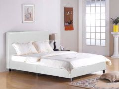 Fusion Leather Bed - White