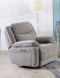 Herbert Fabric 1 Seater Electric Recliner Sofa - Light Grey