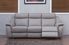 Infiniti Leather 3 Seater Recliner Sofa - Taupe Grey