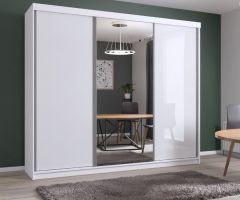 Luxxe Sliding Wardrobe 2.5m - White Gloss