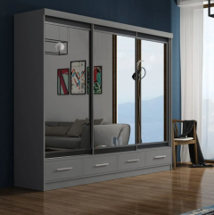Margot Sliding Wardrobe 2.5m - Grey